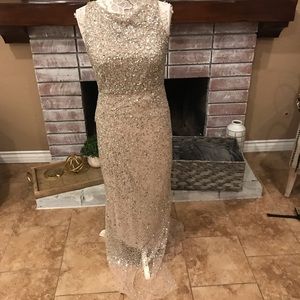 Alice + Olivia beaded sequin dress gown size 10